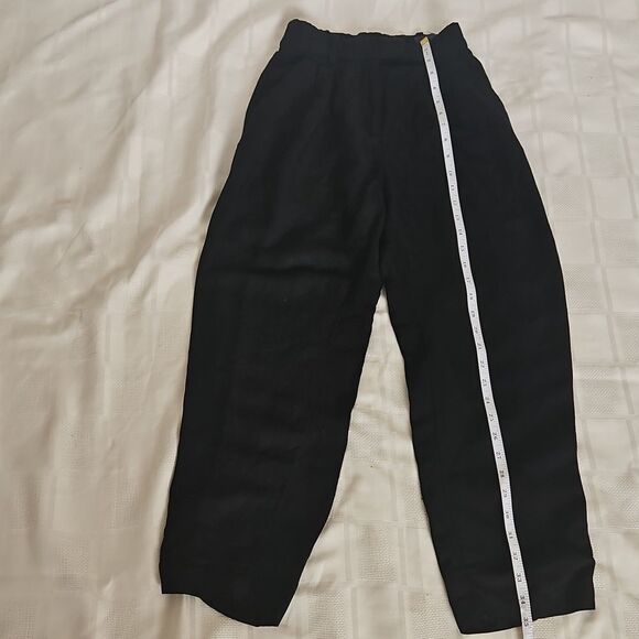 H&M Women's Linen Blend Wide Leg Dress Pants Size 0 Black - Picture 10 of 16